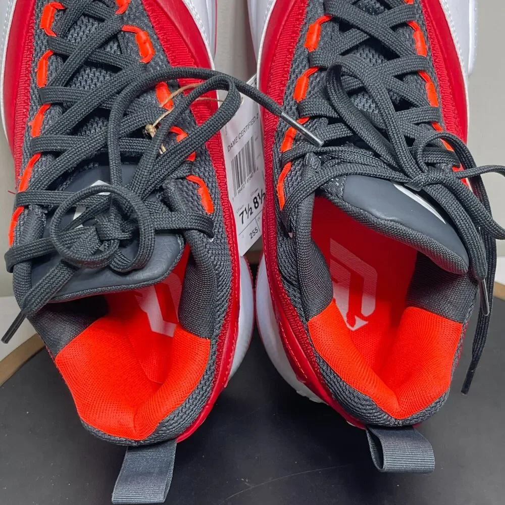 Adidas Dame Certified 2.0 Men's Size 7.5 US Basketball Sneakers Red White NWOB‎